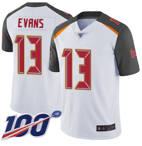Men's Tampa Bay Buccaneers #13 Mike Evans White 2019 100th Season Vapor Untouchable Limited Stitched NFL Jersey
